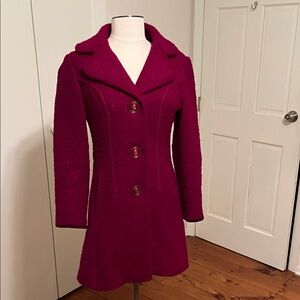 Women's Vintage Burgundy wool Coat